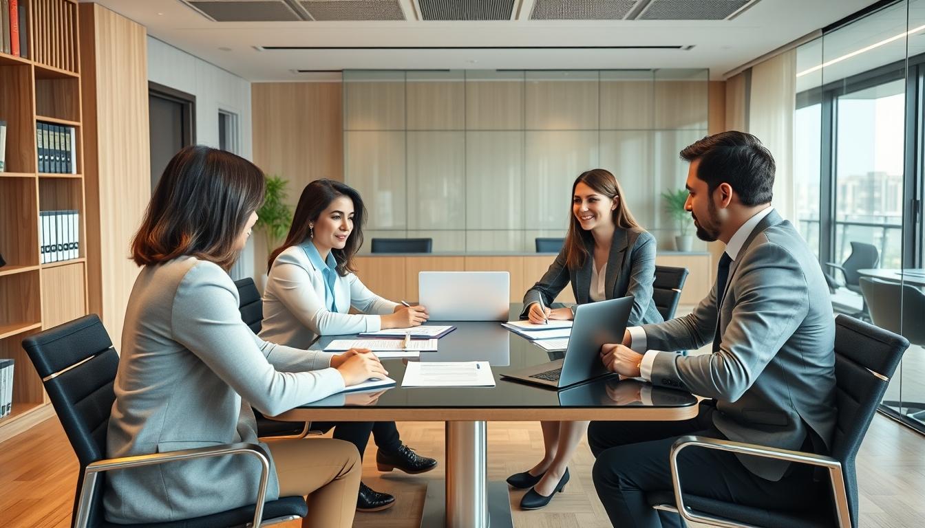Family examining legal documents